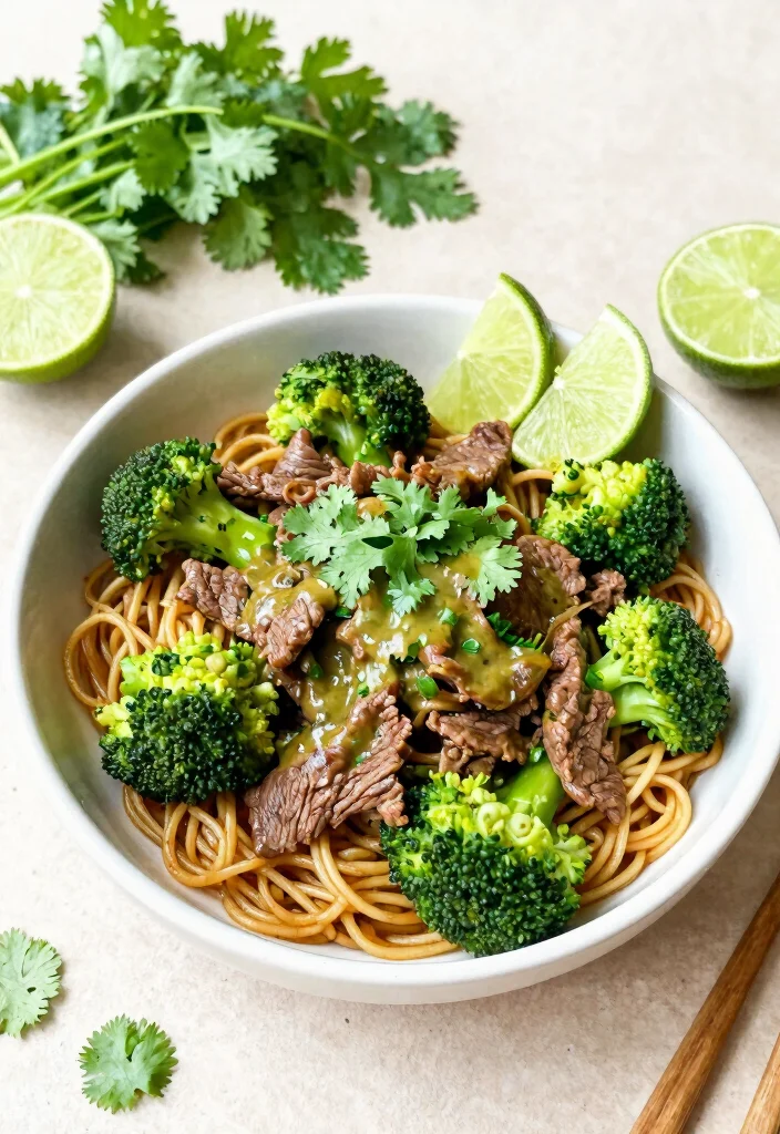 17 Beef And Broccoli Stir Fry With Noodles Recipes - 15. Beef and Broccoli Stir Fry with Cilantro Lime Sauce 1