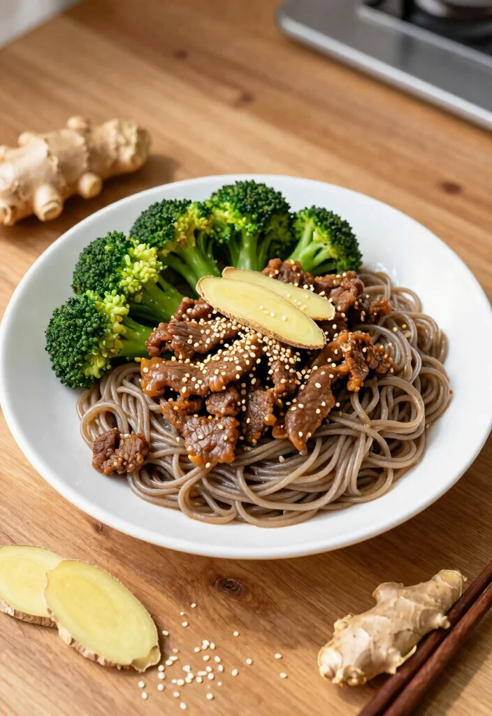 17 Beef And Broccoli Stir Fry With Noodles Recipes - 3. Ginger Sesame Beef and Broccoli with Whole Wheat Noodles 1