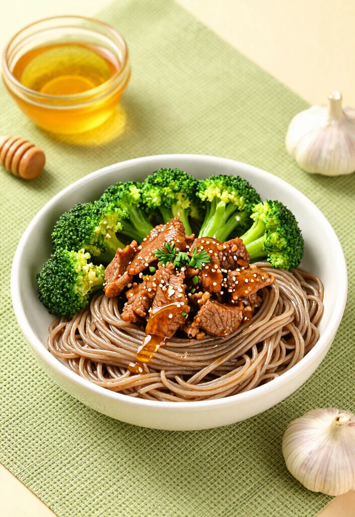 17 Beef And Broccoli Stir Fry With Noodles Recipes - 4. Honey Garlic Beef and Broccoli with Soba Noodles 1