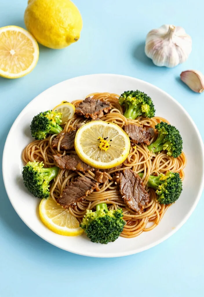 17 Beef And Broccoli Stir Fry With Noodles Recipes - 9. Lemon Garlic Beef and Broccoli Stir Fry 1