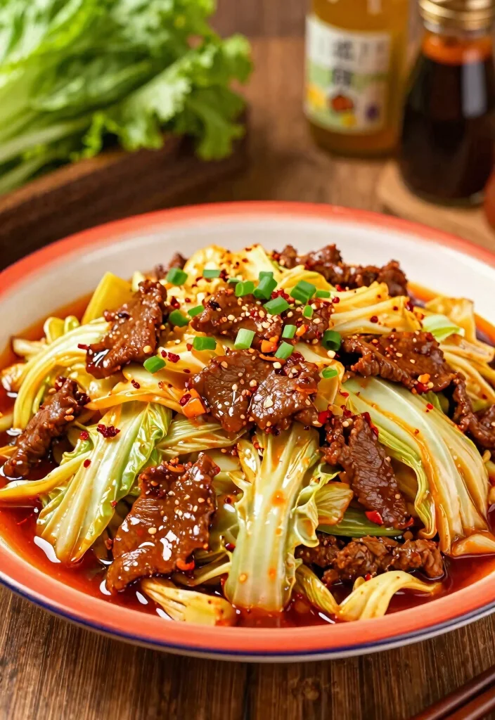 17 Beef And Cabbage Stir Fry Recipes Low Carb Friendly - 12. Beef and Cabbage Stir Fry in Spicy Szechuan Sauce 1