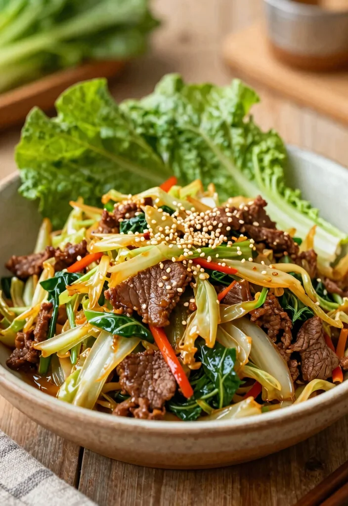 17 Beef And Cabbage Stir Fry Recipes Low Carb Friendly - 15. Beef and Cabbage Stir Fry with Asian Greens 1