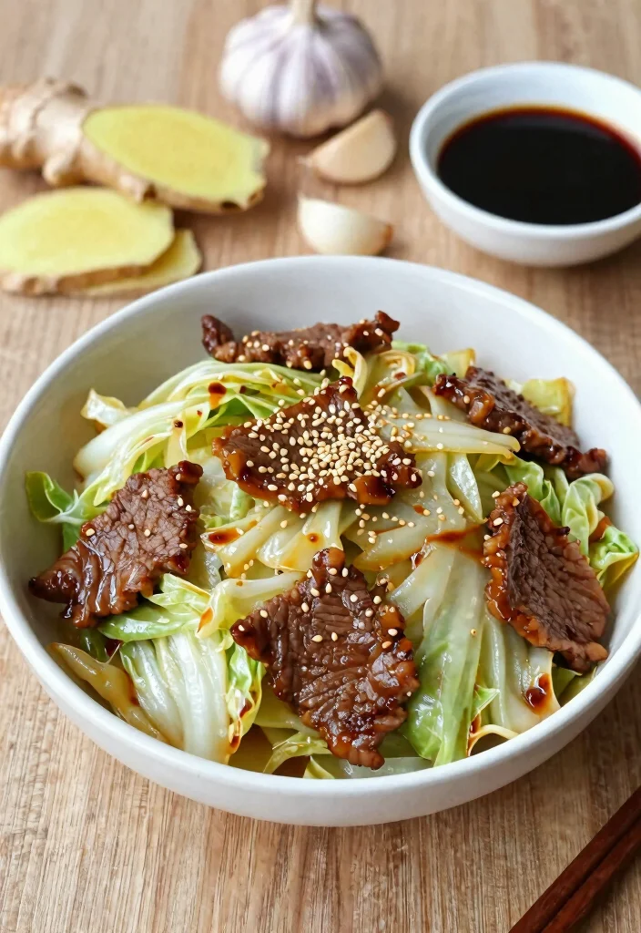 17 Beef And Cabbage Stir Fry Recipes Low Carb Friendly - 3. Ginger Beef and Cabbage Stir Fry 1