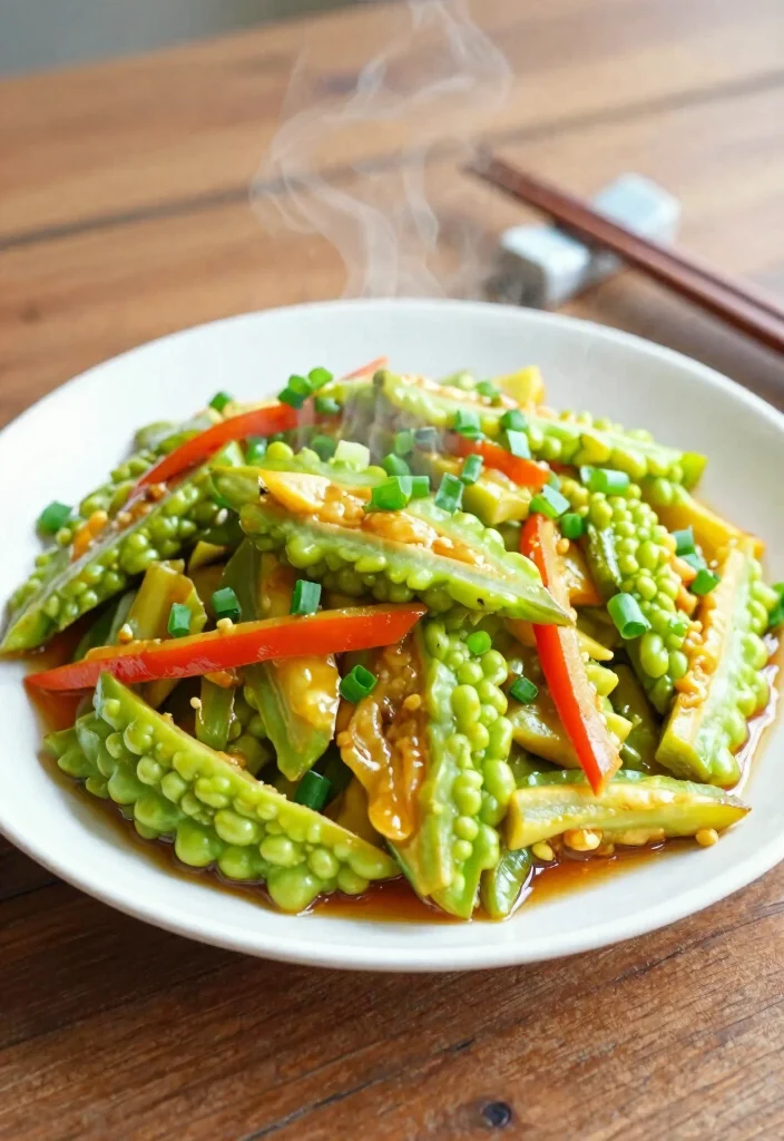 17 Bitter Melon Stir Fry Recipes With Classic Asian Flavors - 1. Classic Bitter Melon Stir Fry with Garlic and Soy Sauce 1