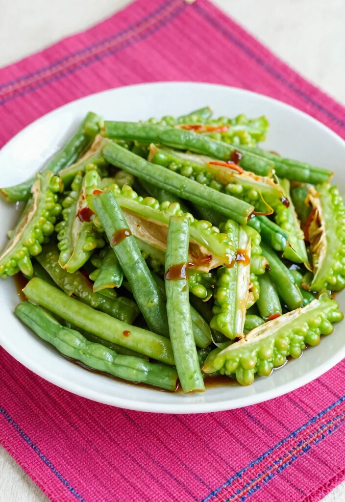 17 Bitter Melon Stir Fry Recipes With Classic Asian Flavors - 10. Bitter Melon and Green Bean Stir Fry 1