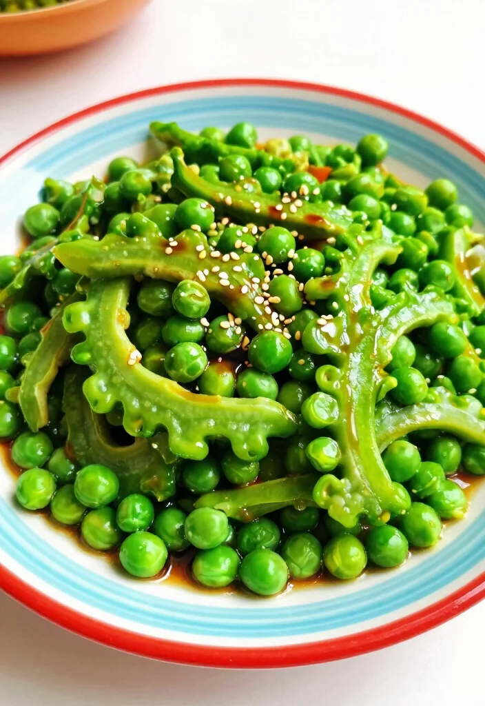 17 Bitter Melon Stir Fry Recipes With Classic Asian Flavors - 14. Bitter Melon and Pea Stir Fry 1