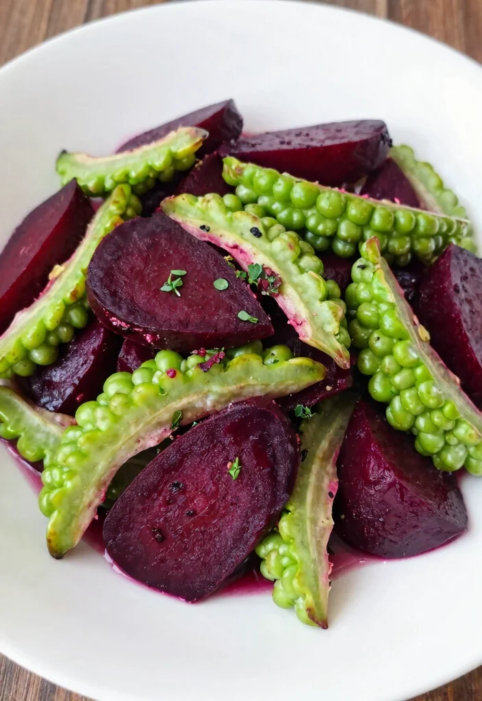 17 Bitter Melon Stir Fry Recipes With Classic Asian Flavors - 16. Bitter Melon and Beet Stir Fry 1