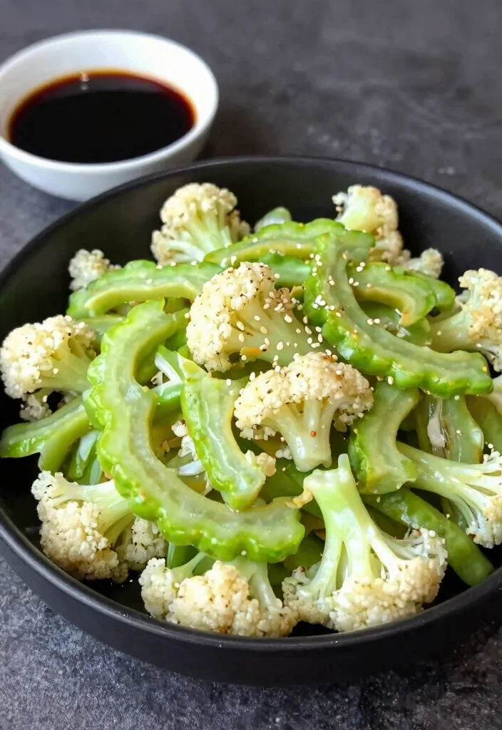 17 Bitter Melon Stir Fry Recipes With Classic Asian Flavors - 7. Bitter Melon and Cauliflower Stir Fry 1