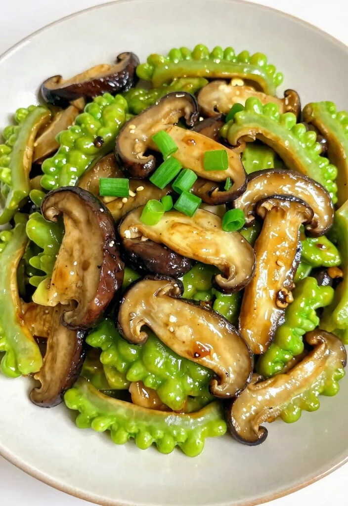 17 Bitter Melon Stir Fry Recipes With Classic Asian Flavors - 8. Bitter Melon and Mushroom Stir Fry 1