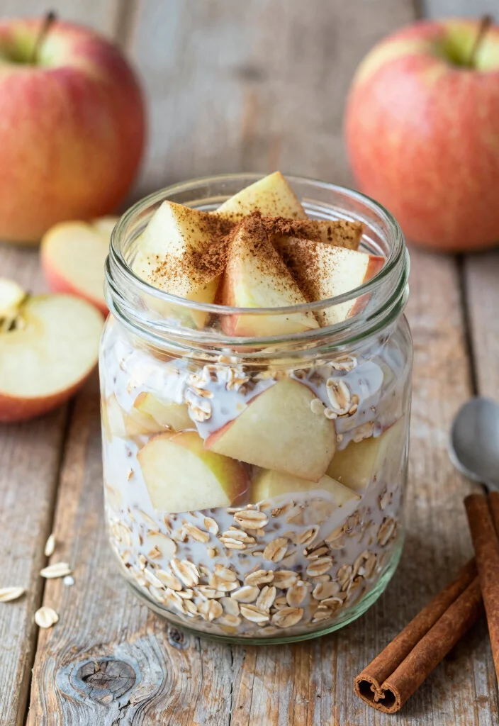 17 Calorie Deficit Meal Prep Recipes for Weight Loss - 14. Apple Cinnamon Overnight Oats 1