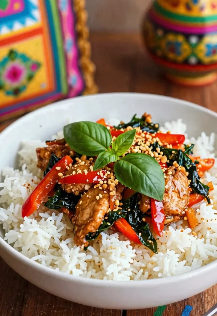 17 Chicken Stir Fry With Rice Recipes For Complete Meals - 7. Thai Basil Chicken Stir Fry 1