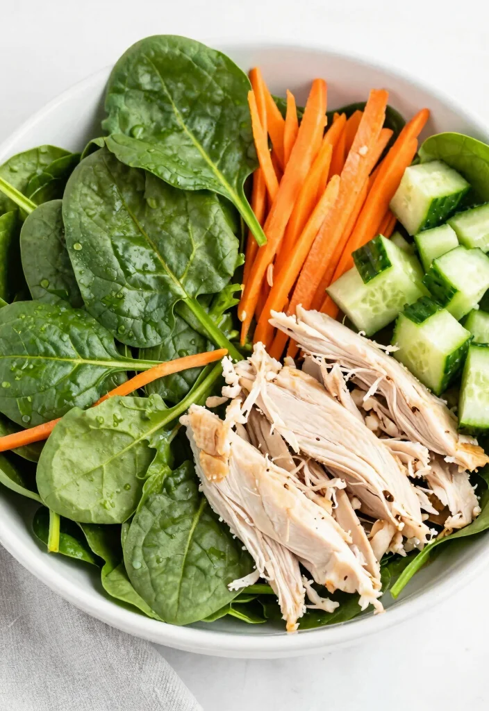 17 Delicious Chicken Salad Meal Prep Recipes for Weight Loss - 12. Spinach and Chicken Salad 1