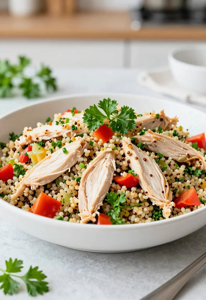 17 Delicious Chicken Salad Meal Prep Recipes for Weight Loss - 13. Chicken Salad with Quinoa 1