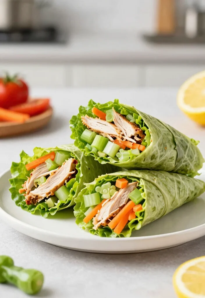 17 Delicious Chicken Salad Meal Prep Recipes for Weight Loss - 14. Chicken Salad Lettuce Wraps 1