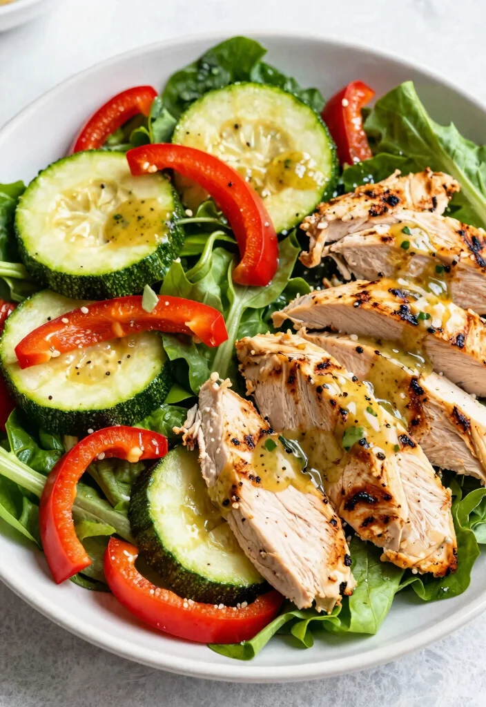 17 Delicious Chicken Salad Meal Prep Recipes for Weight Loss - 16. Grilled Chicken Salad with Seasonal Veggies 1