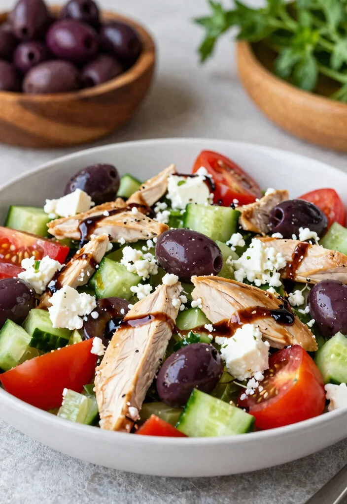 17 Delicious Chicken Salad Meal Prep Recipes for Weight Loss - 4. Mediterranean Chicken Salad 1
