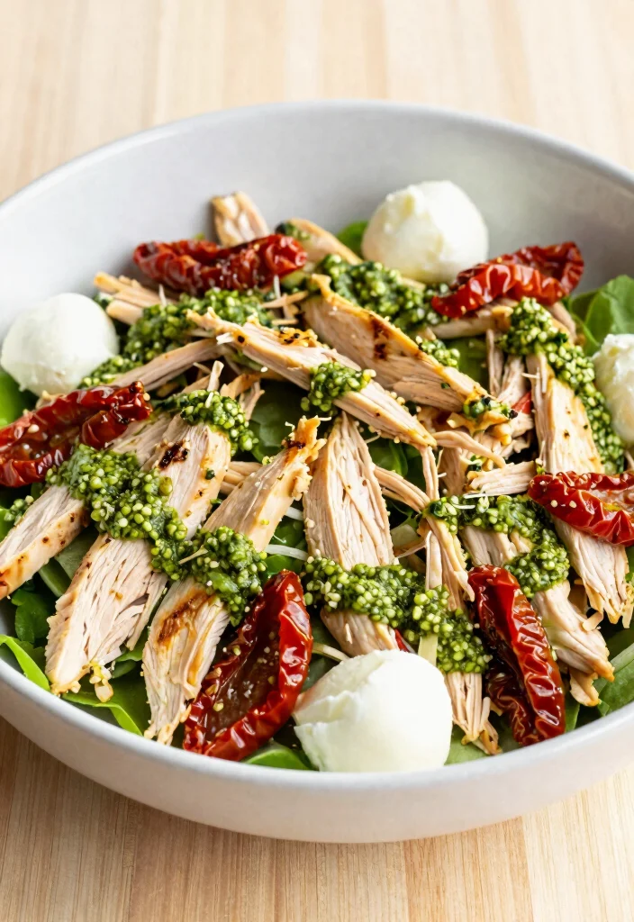 17 Delicious Chicken Salad Meal Prep Recipes for Weight Loss - 9. Pesto Chicken Salad 1