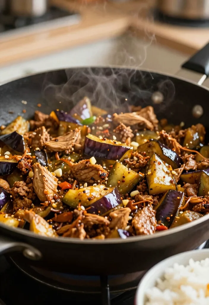 17 Ground Turkey Stir Fry Recipes For Easy And Healthy Dinners - 11. Ground Turkey and Eggplant Stir Fry 1