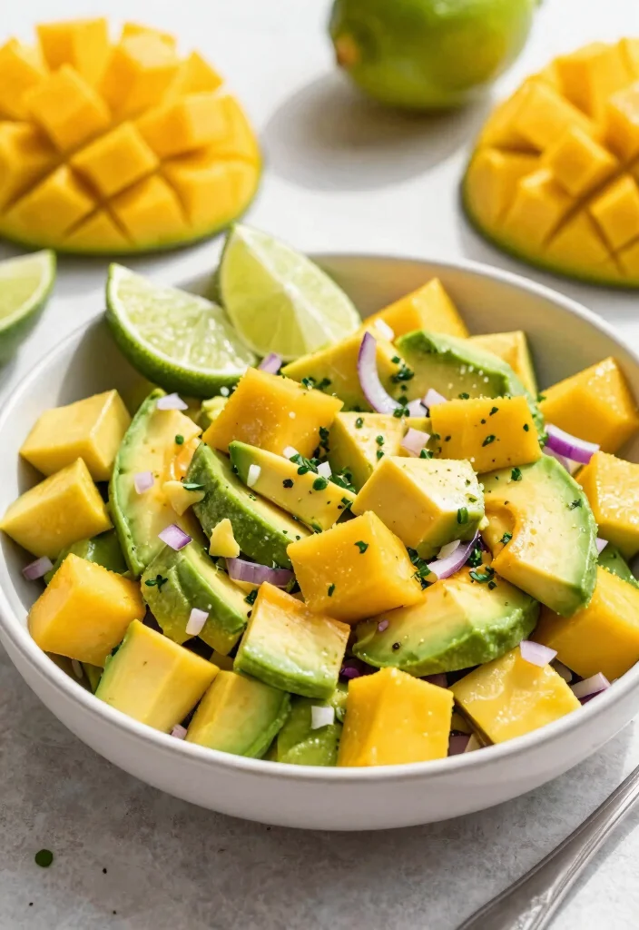 17 Healthy Meal Prep Lunch Recipes - 15. Mango & Avocado Salad 1