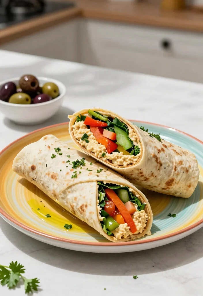 17 Healthy Meal Prep Lunch Recipes - 3. Mediterranean Veggie Wraps 1
