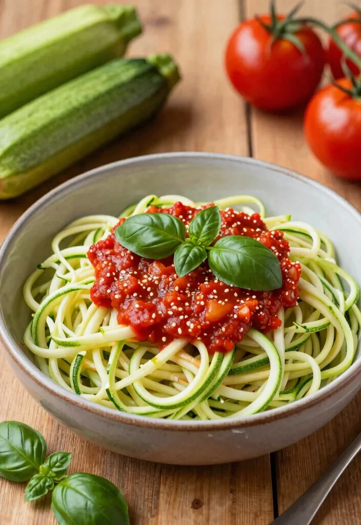 17 Healthy Meal Prep Lunch Recipes - 9. Zucchini Noodles with Marinara Sauce 1