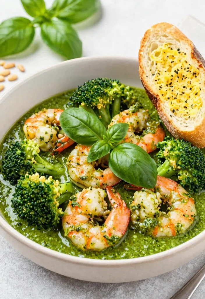 17 Healthy Shrimp and Broccoli Stir Fry Recipes for Meal Prep - 10. Pesto Shrimp and Broccoli 1