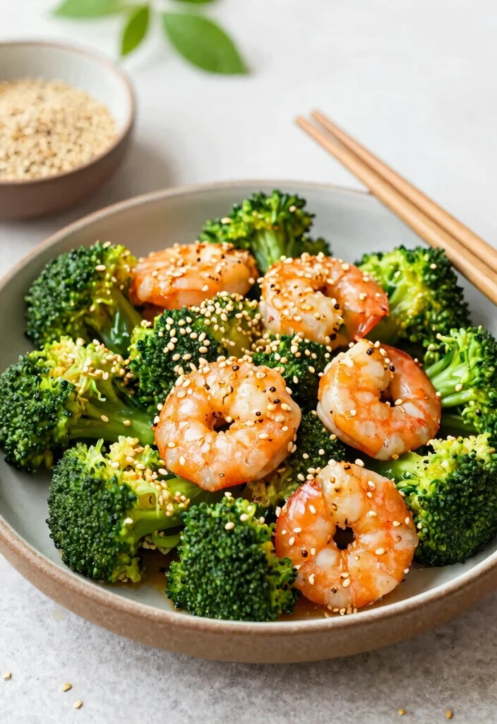 17 Healthy Shrimp and Broccoli Stir Fry Recipes for Meal Prep - 9. Sesame Shrimp and Broccoli Stir Fry 1