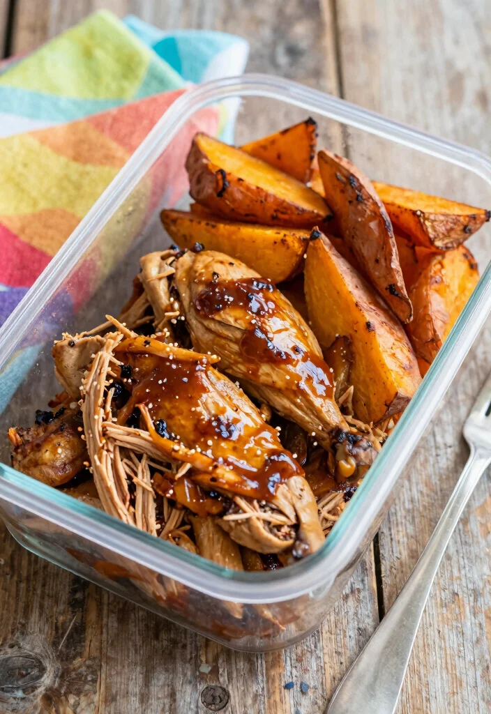 17 High Protein Chicken Meal Prep Recipes for Athletes - 7. BBQ Chicken Sweet Potato Meal Prep 1