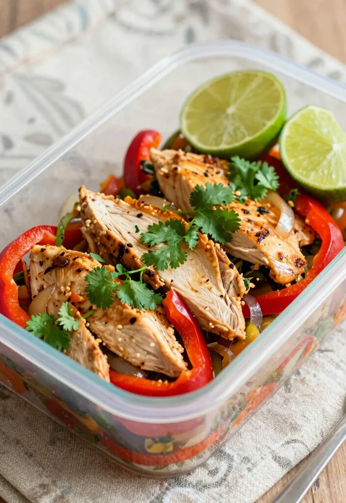 17 High Protein Chicken Meal Prep Recipes for Athletes - 8. Chicken Fajita Meal Prep 1