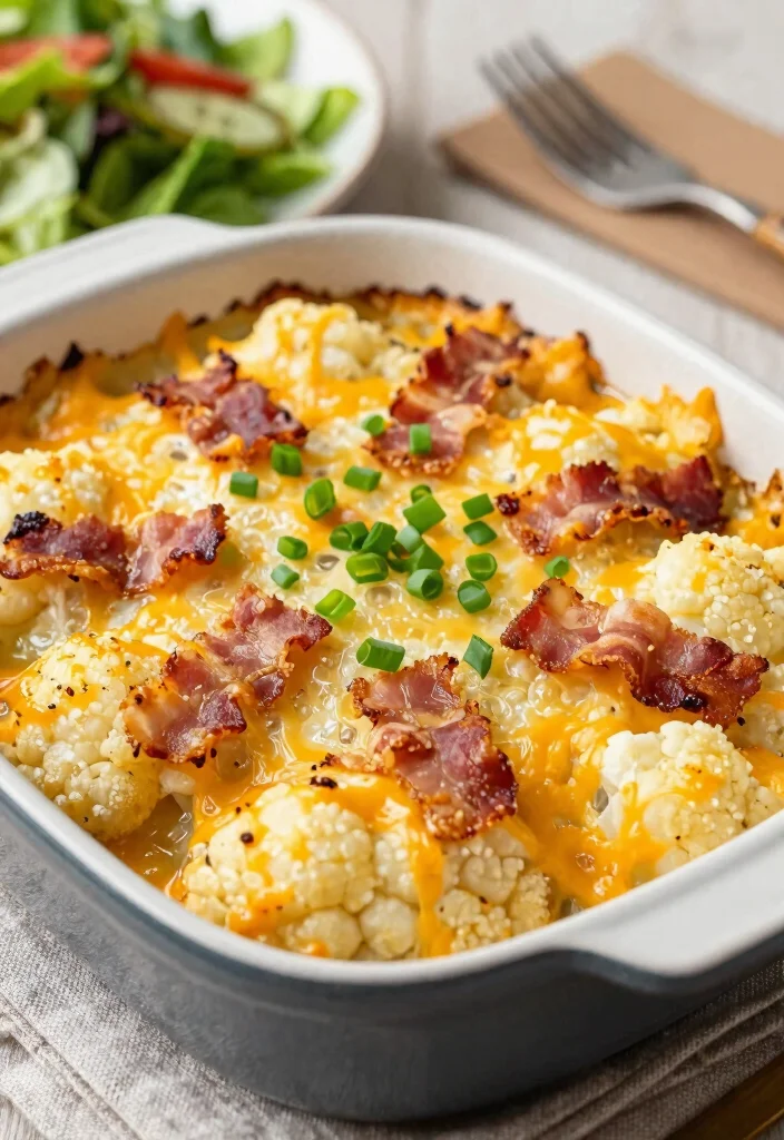 17 High Protein Low Carb Meal Prep Recipes - 15. Loaded Cauliflower Casserole 1