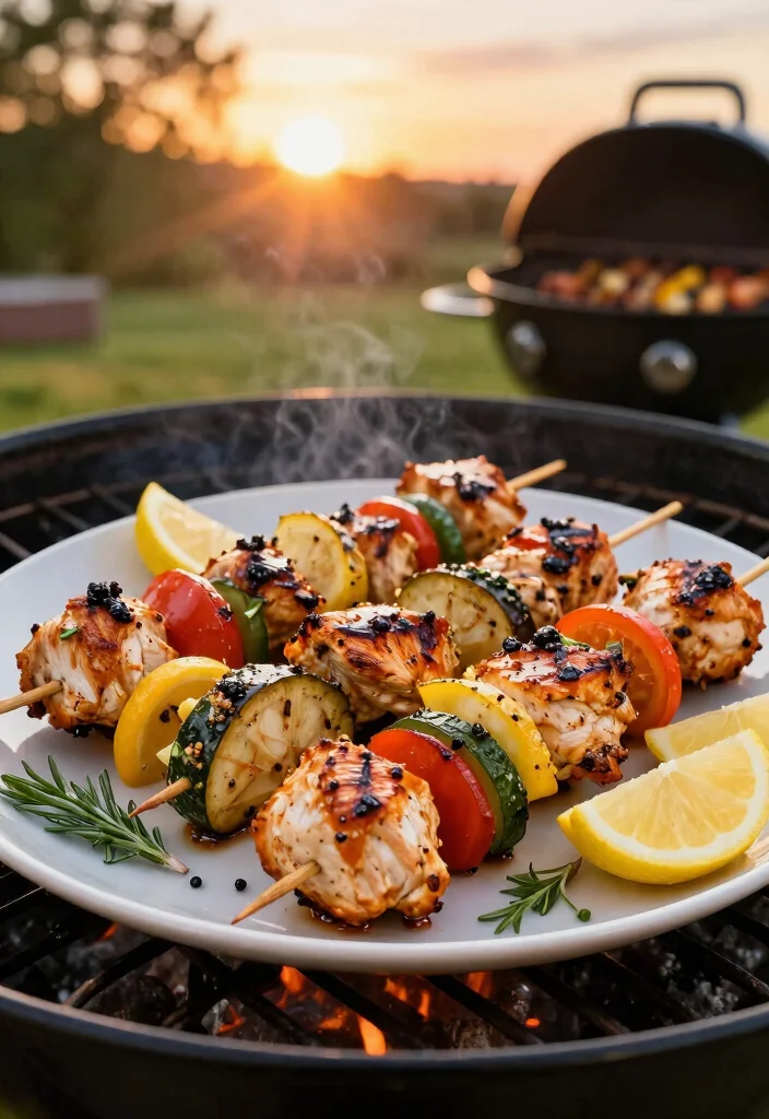 17 High Protein Low Carb Meal Prep Recipes - 16. Chicken and Veggie Skewers 1