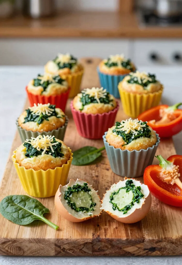 17 High Protein Low Carb Meal Prep Recipes - 3. Egg Muffins with Spinach and Cheese 1