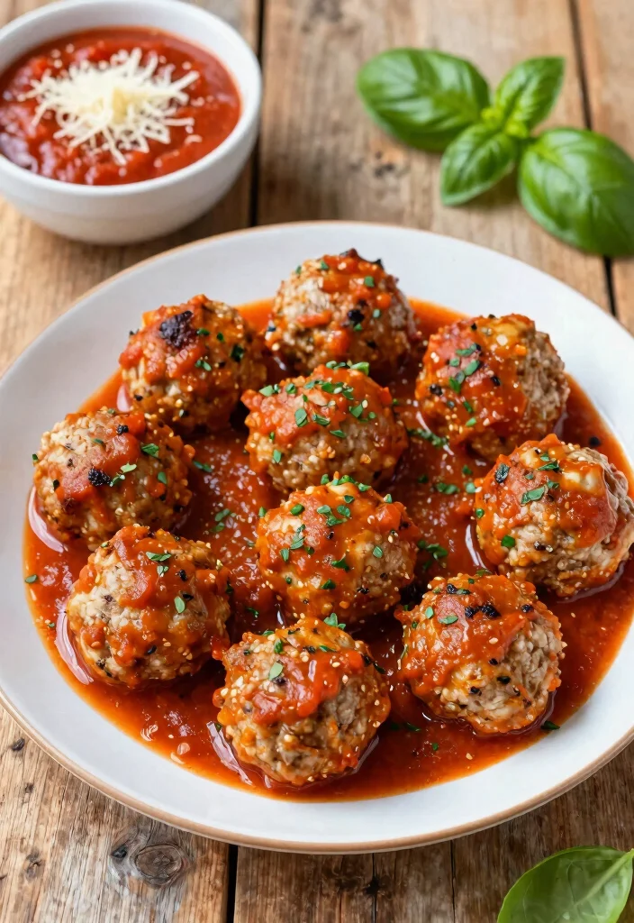 17 High Protein Low Carb Meal Prep Recipes - 4. Turkey Meatballs with Marinara 1