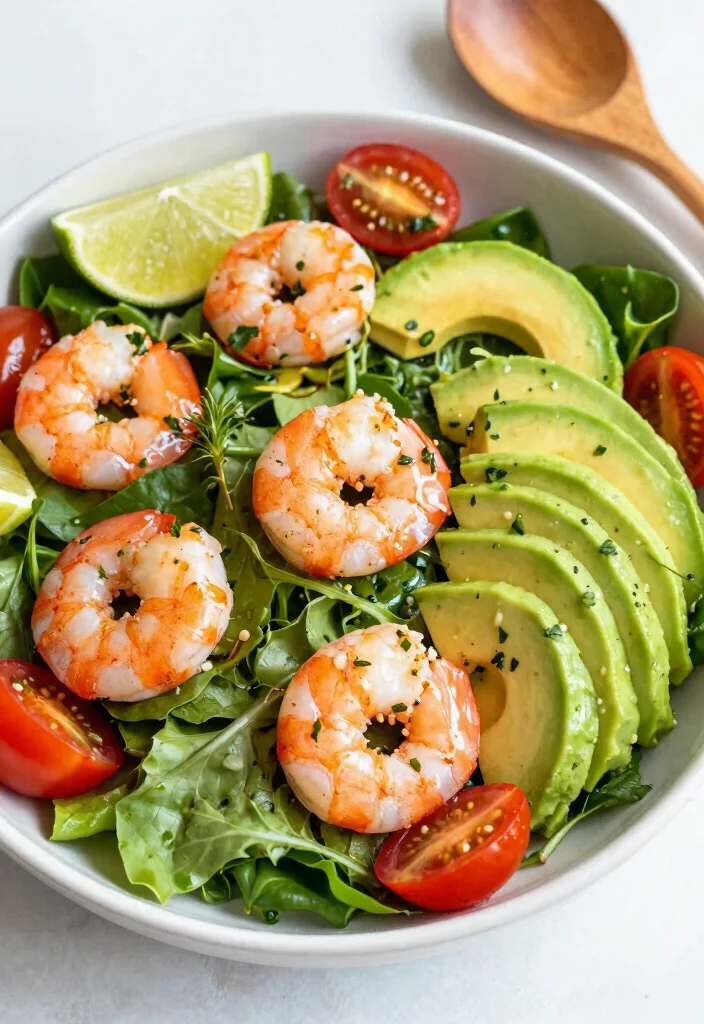 17 High Protein Low Carb Meal Prep Recipes - 5. Shrimp Avocado Salad 1