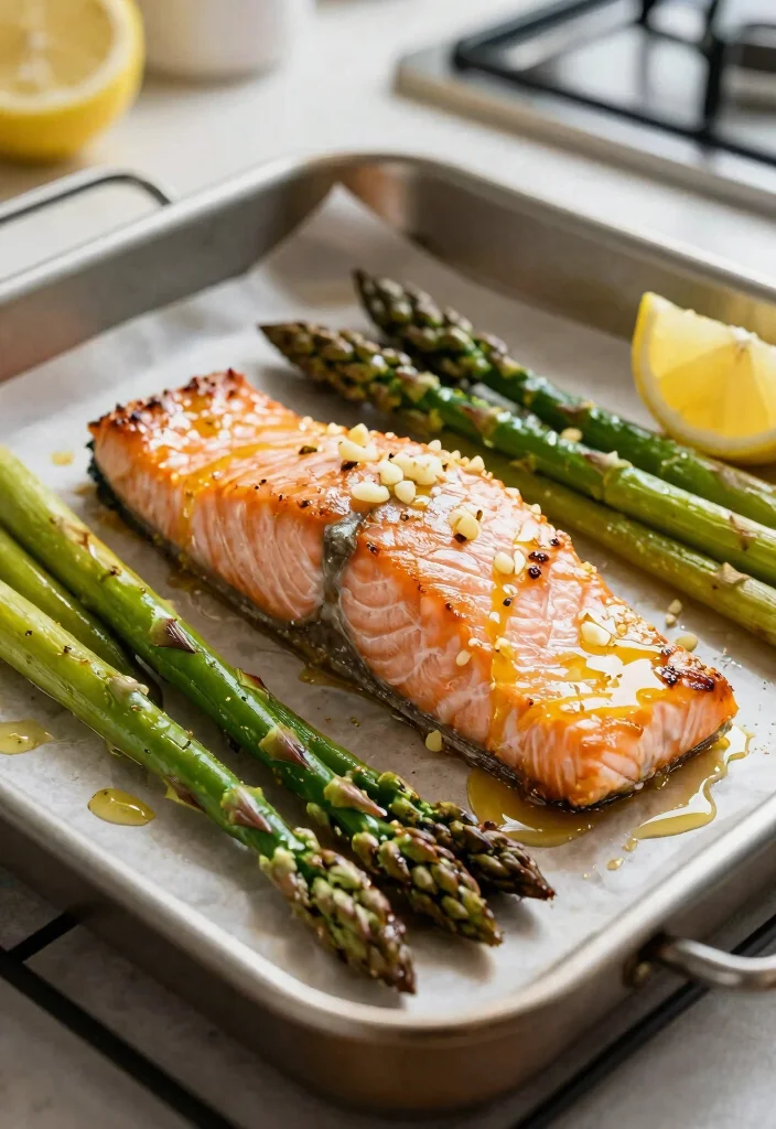 17 High Protein Low Carb Meal Prep Recipes - 7. Baked Salmon with Asparagus 1