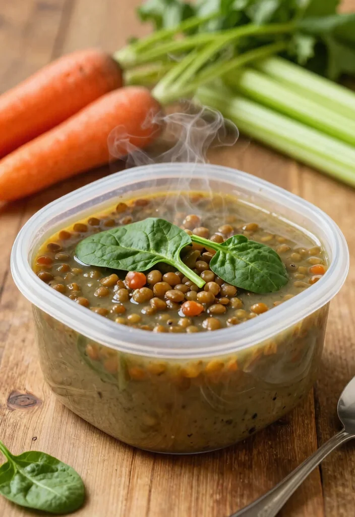 17 High Protein Meal Prep Ideas for the Week - 4. Lentil Soup with Spinach 1