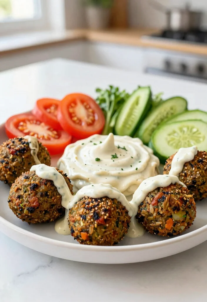 17 Low Cholesterol Meal Prep Recipes for Heart Health - 14. Baked Falafel with Tahini Sauce 1
