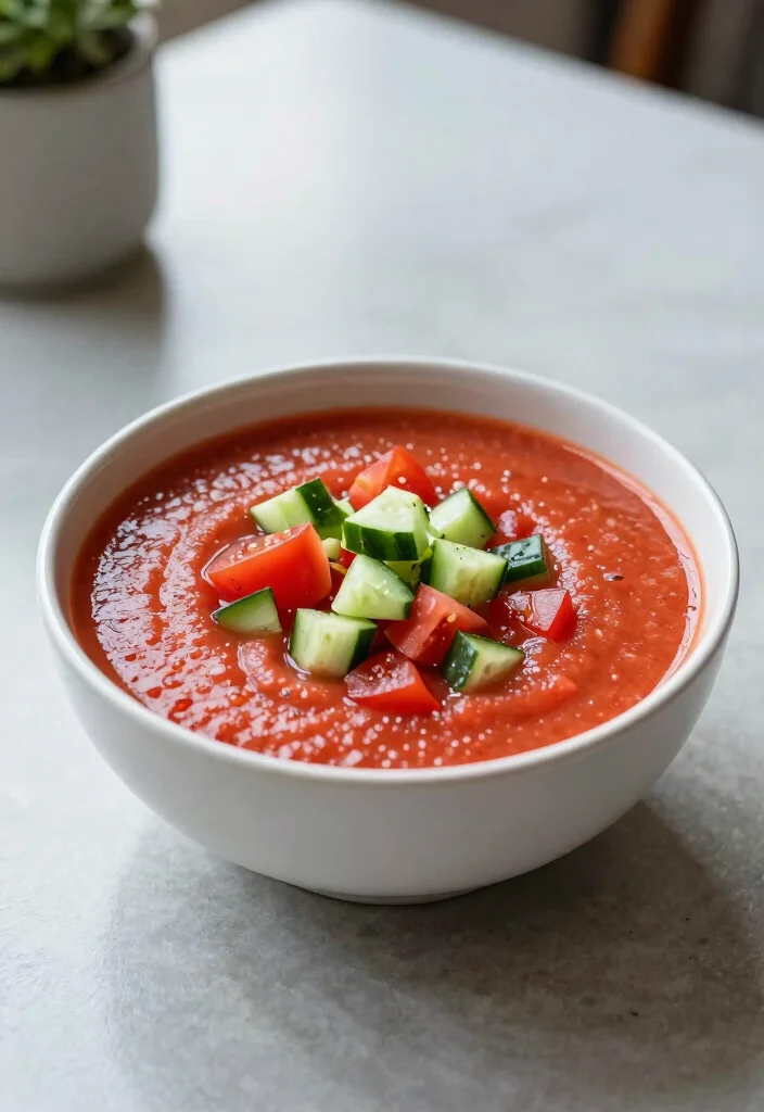 17 Low Cholesterol Meal Prep Recipes for Heart Health - 16. Tomato and Cucumber Gazpacho 1