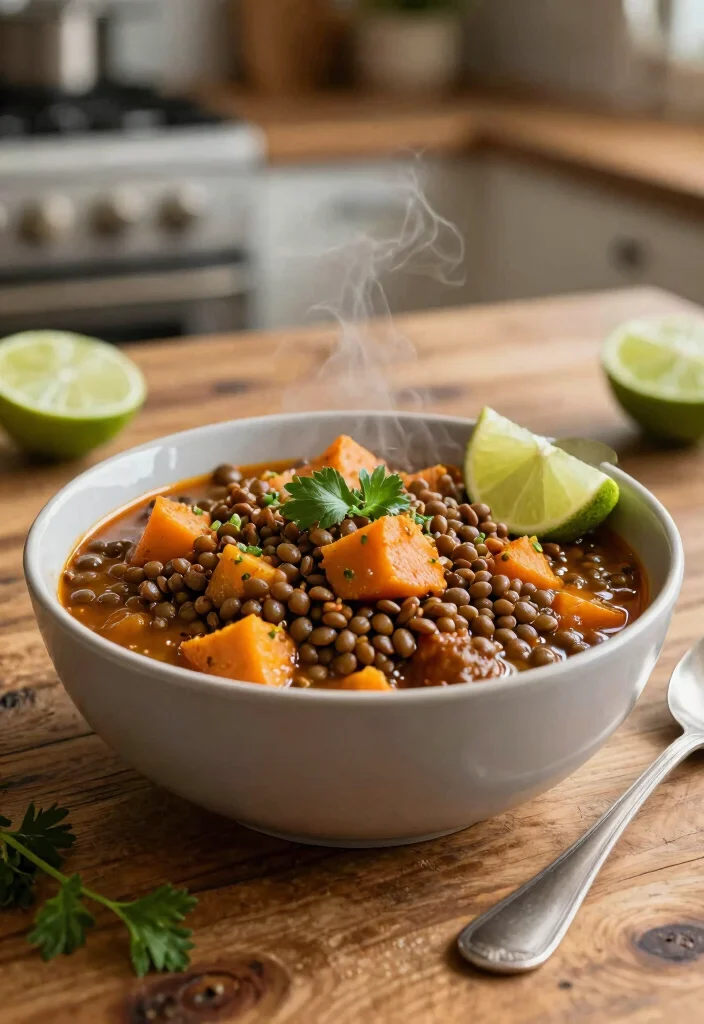 17 Low Cholesterol Meal Prep Recipes for Heart Health - 3. Spicy Lentil and Sweet Potato Stew 1