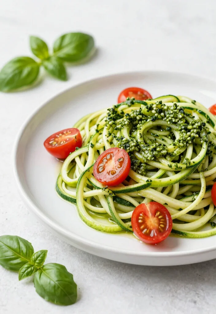 17 Low Cholesterol Meal Prep Recipes for Heart Health - 5. Zucchini Noodles with Pesto 1
