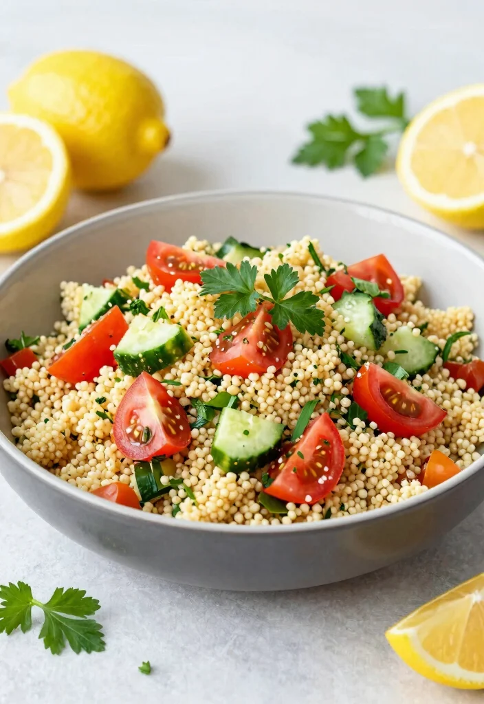 17 Salad Meal Prep Recipes for the Week - 14. Couscous Tabbouleh Salad 1
