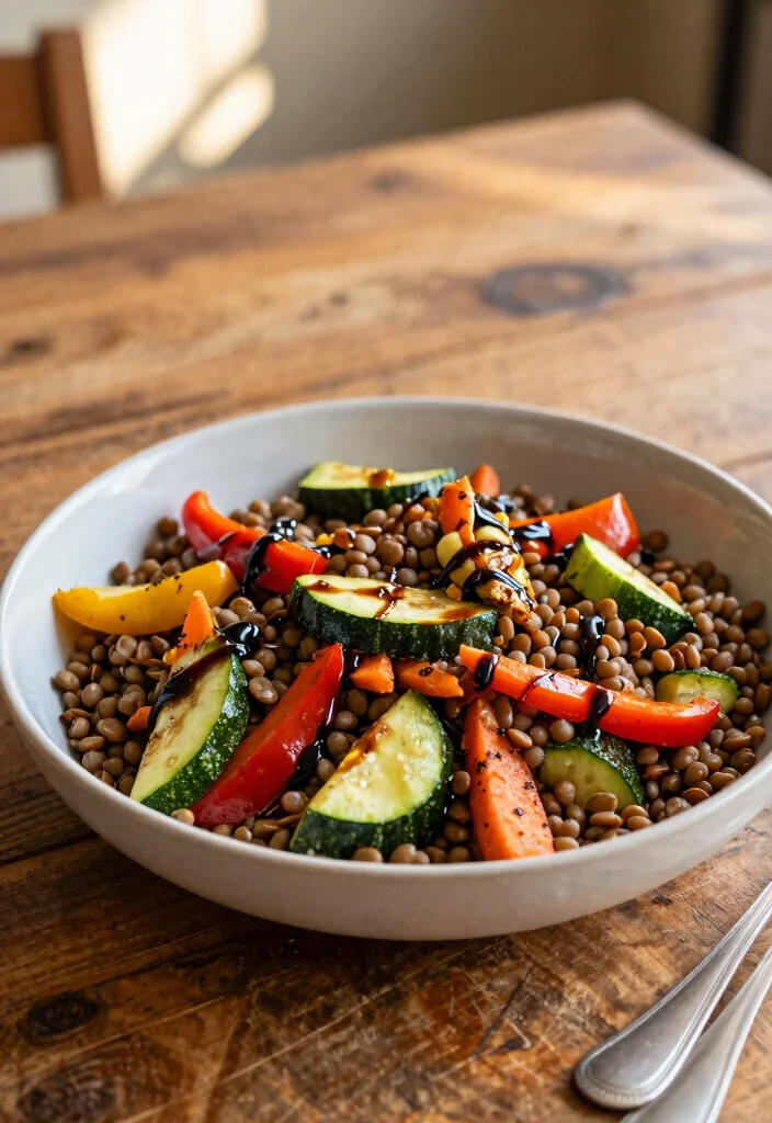17 Salad Meal Prep Recipes for the Week - 9. Lentil Salad with Roasted Vegetables 1
