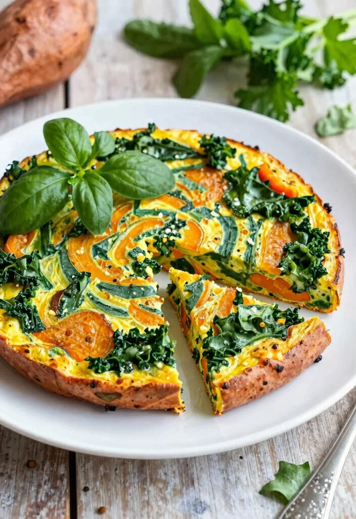 17 Vegan Lunch Meal Prep Recipes for Busy Professionals - 4. Sweet Potato & Kale Frittata 1