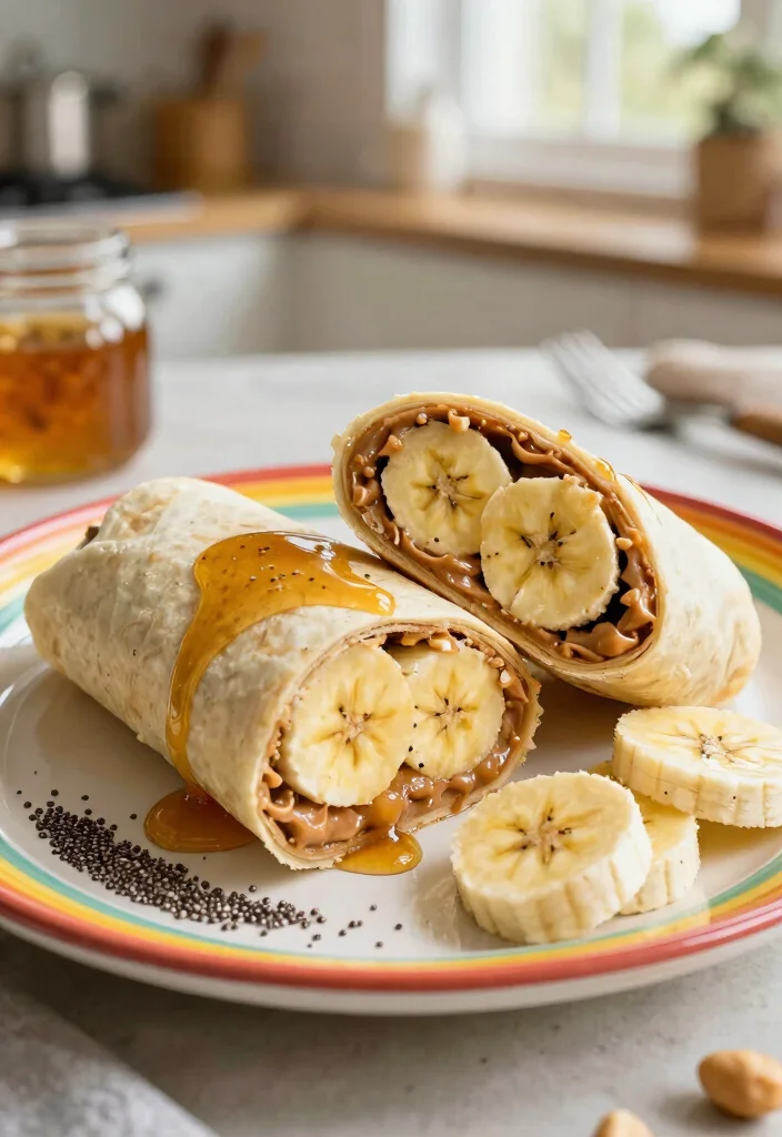 18 Breakfast Burrito Meal Prep Recipes - 14. Peanut Butter and Banana Burrito 1