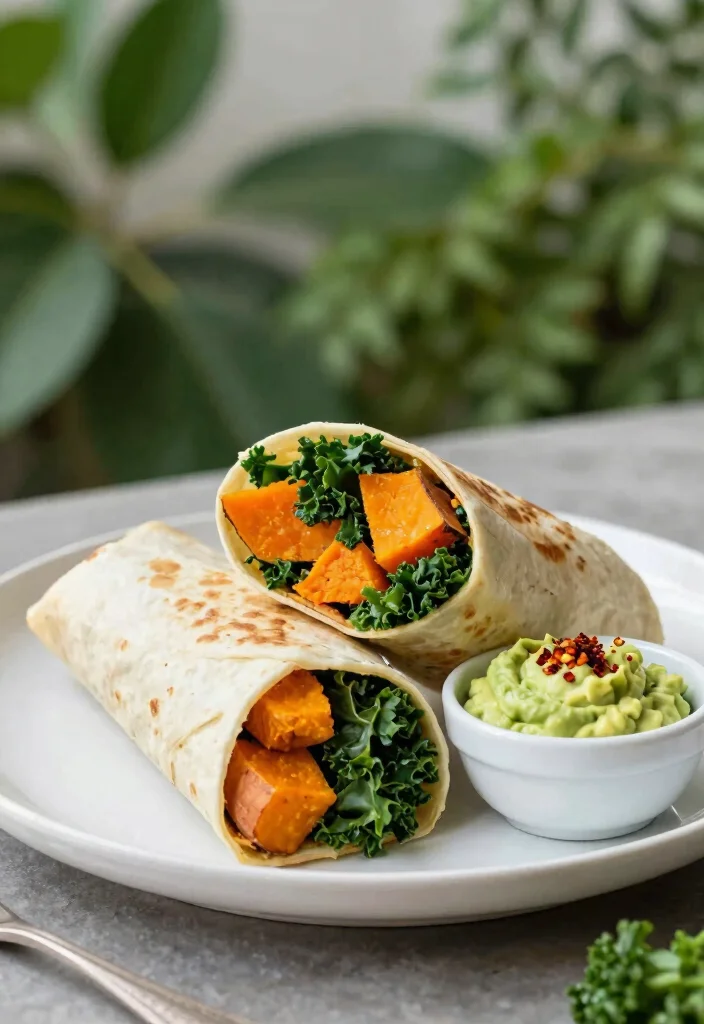 18 Breakfast Burrito Meal Prep Recipes - 3. Sweet Potato and Kale Burrito 1