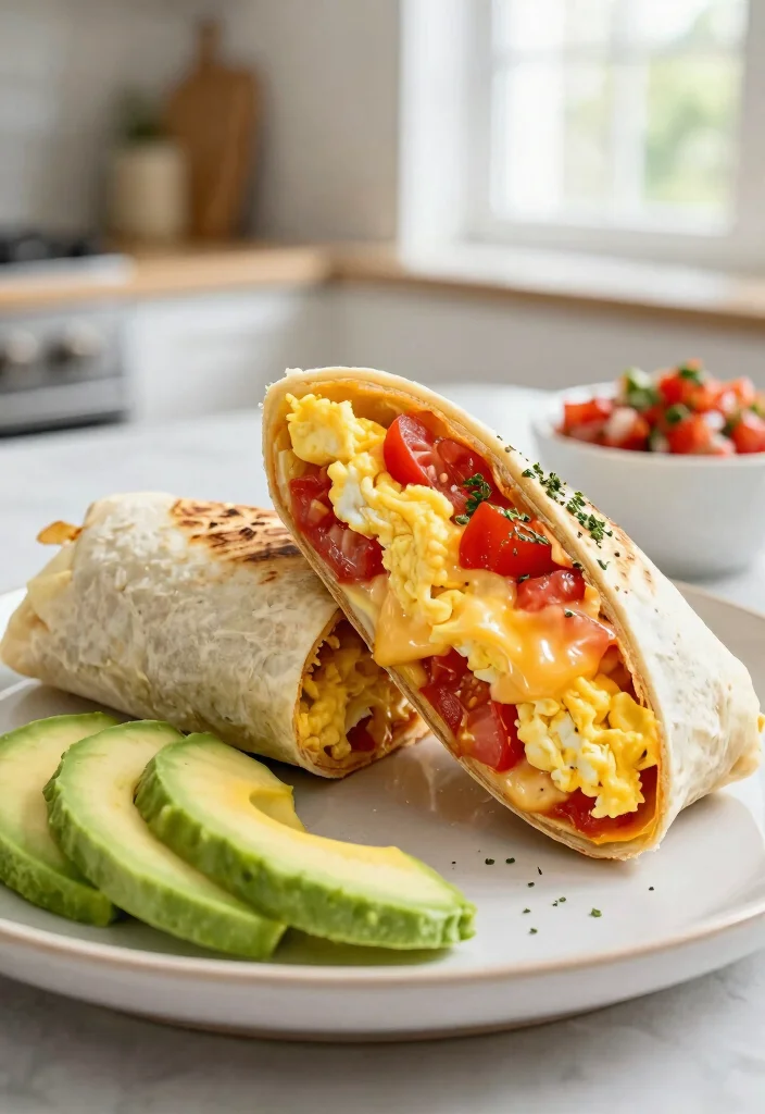 18 Breakfast Burrito Meal Prep Recipes - 5. Egg, Tomato, and Cheese Burrito 1