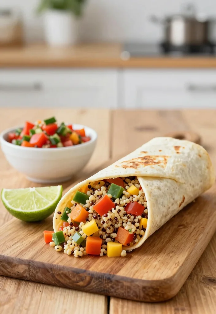 18 Breakfast Burrito Meal Prep Recipes - 6. Quinoa and Vegetable Burrito 1