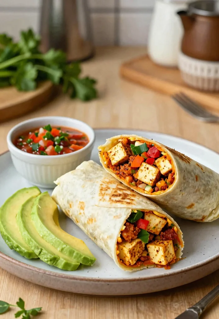 18 Breakfast Burrito Meal Prep Recipes - 7. Chorizo-style Tofu Burrito 1