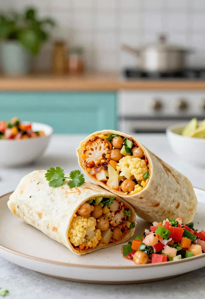 18 Breakfast Burrito Meal Prep Recipes - 8. Cauliflower and Chickpea Burrito 1