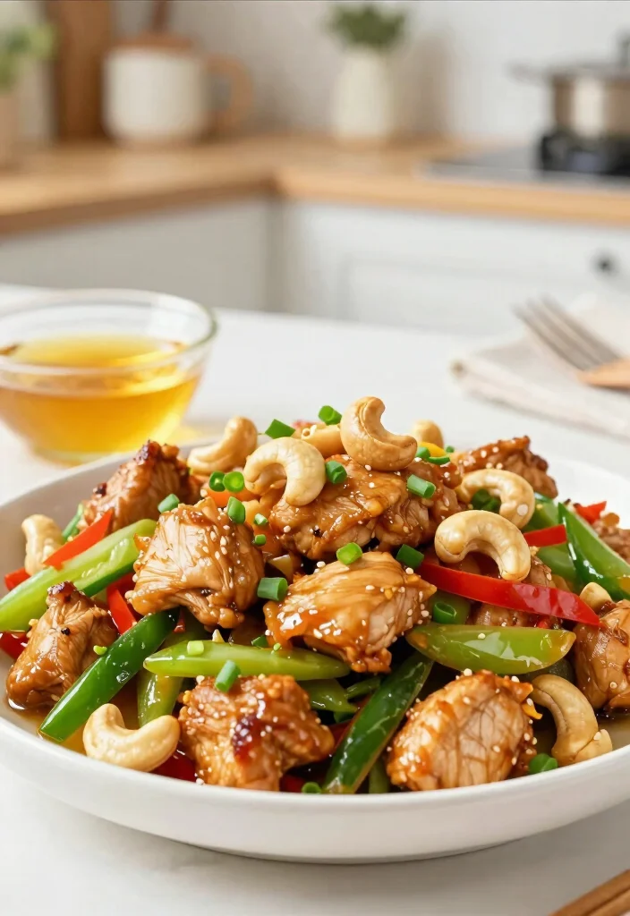 18 Chicken Cashew Stir Fry Recipes With Crunchy Texture - 11. Honey Garlic Cashew Chicken Stir Fry 1